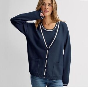Pink Republic Deep Blue Knit Top